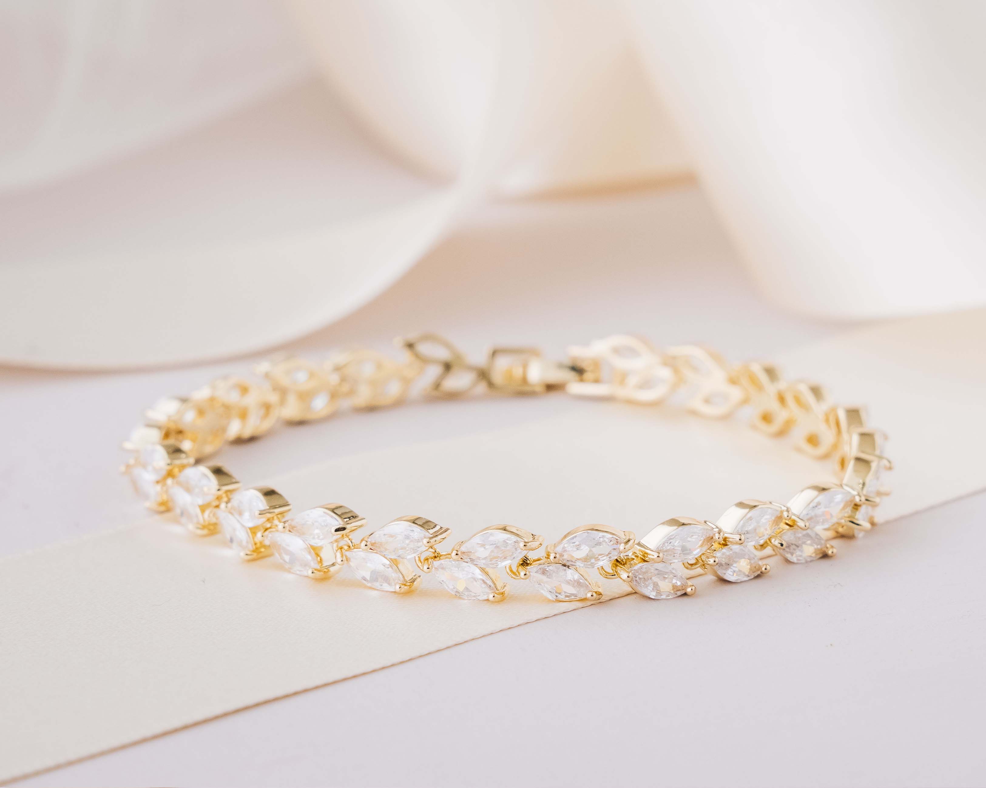 Non Adjustable Crystal Wedding Bracelet