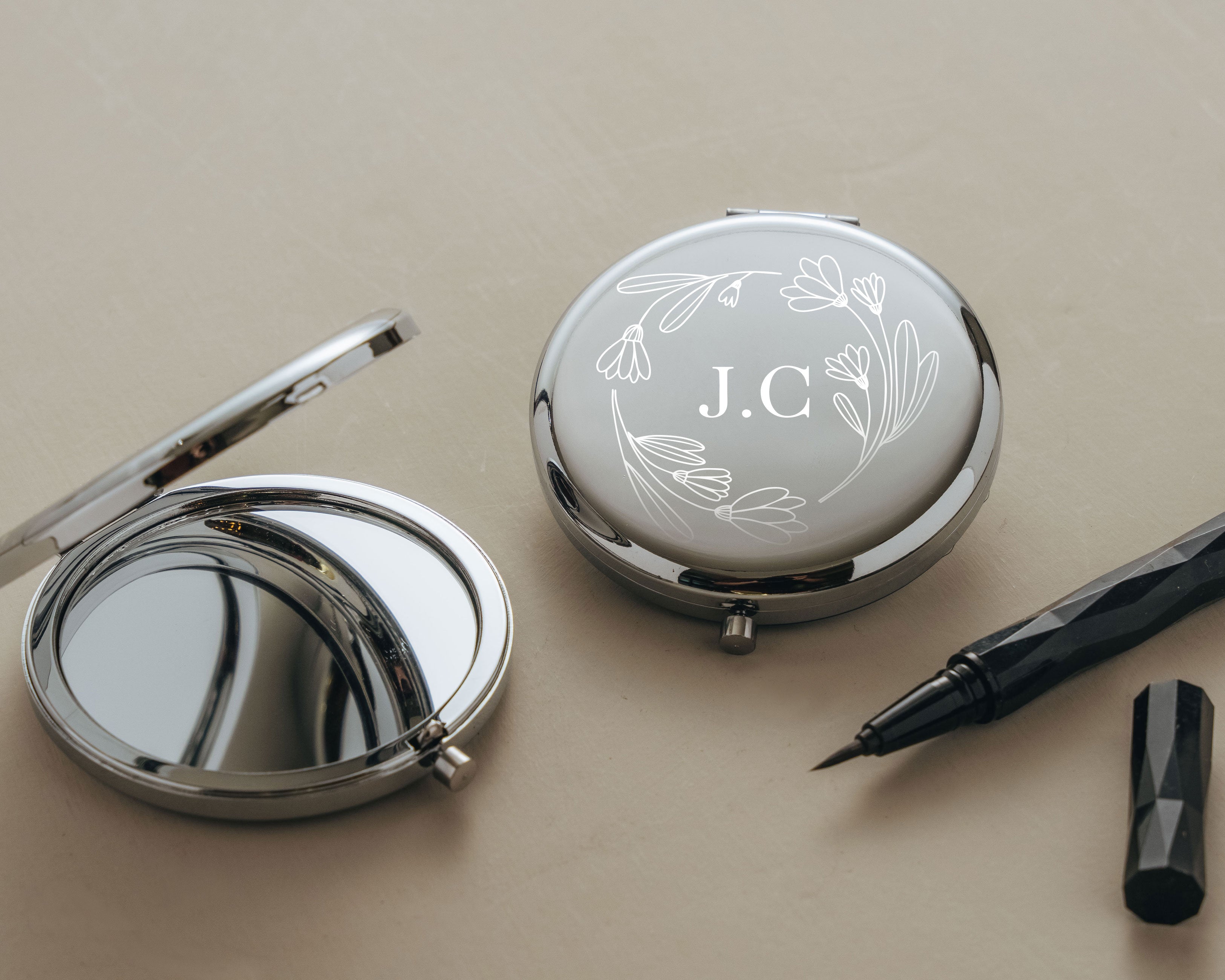 Engraved Floral Design with Name