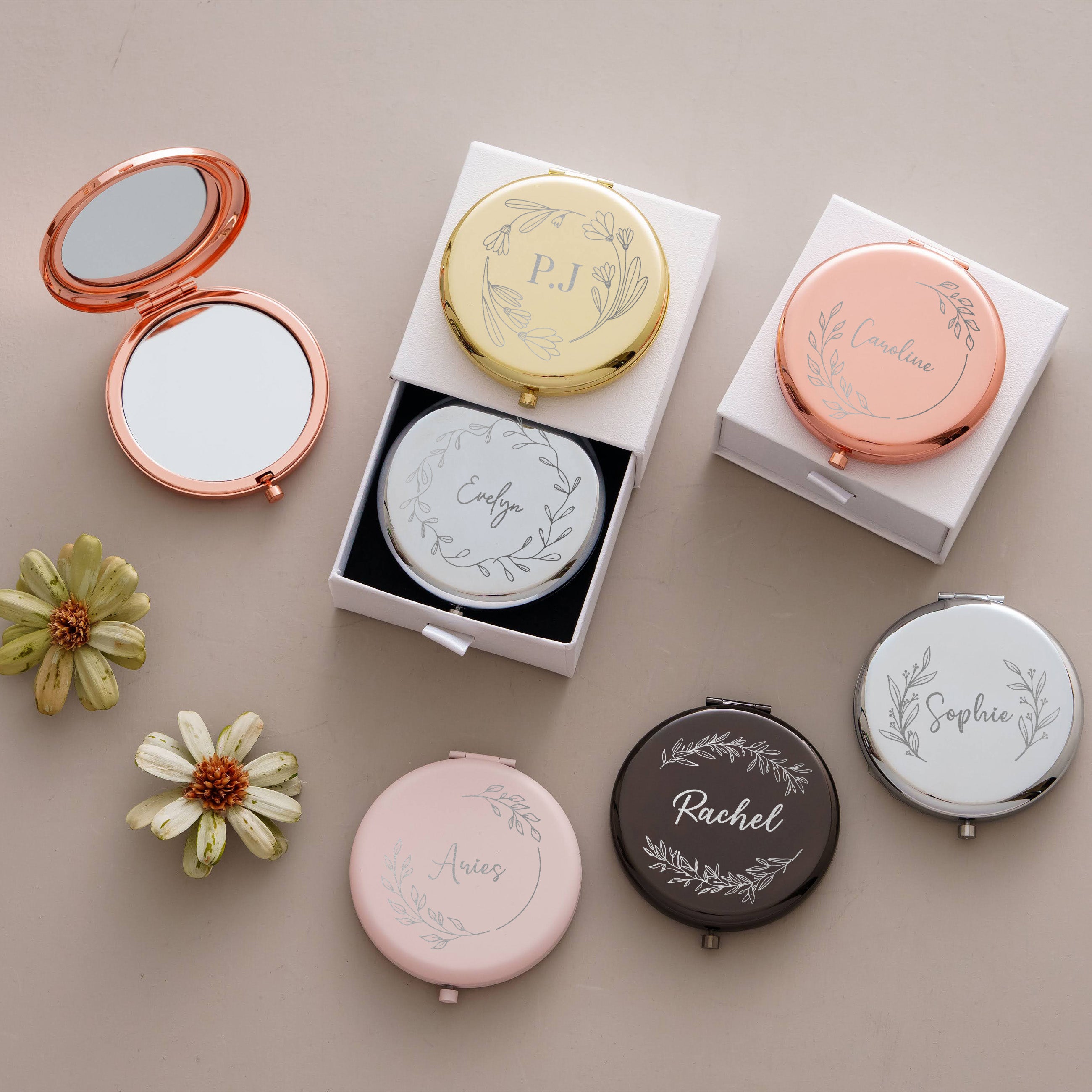 Engraved Floral Design with Name