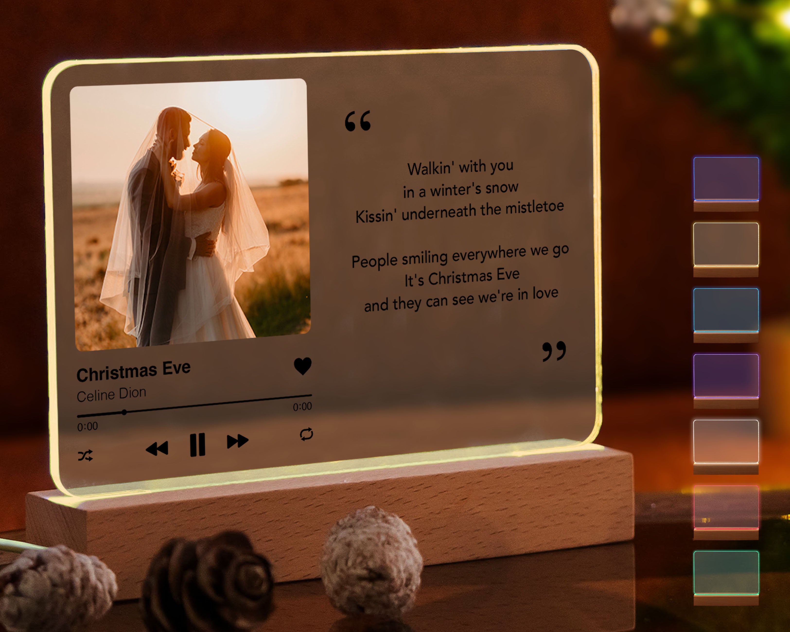 Multicolor LED Night Light Picture Song Plaque