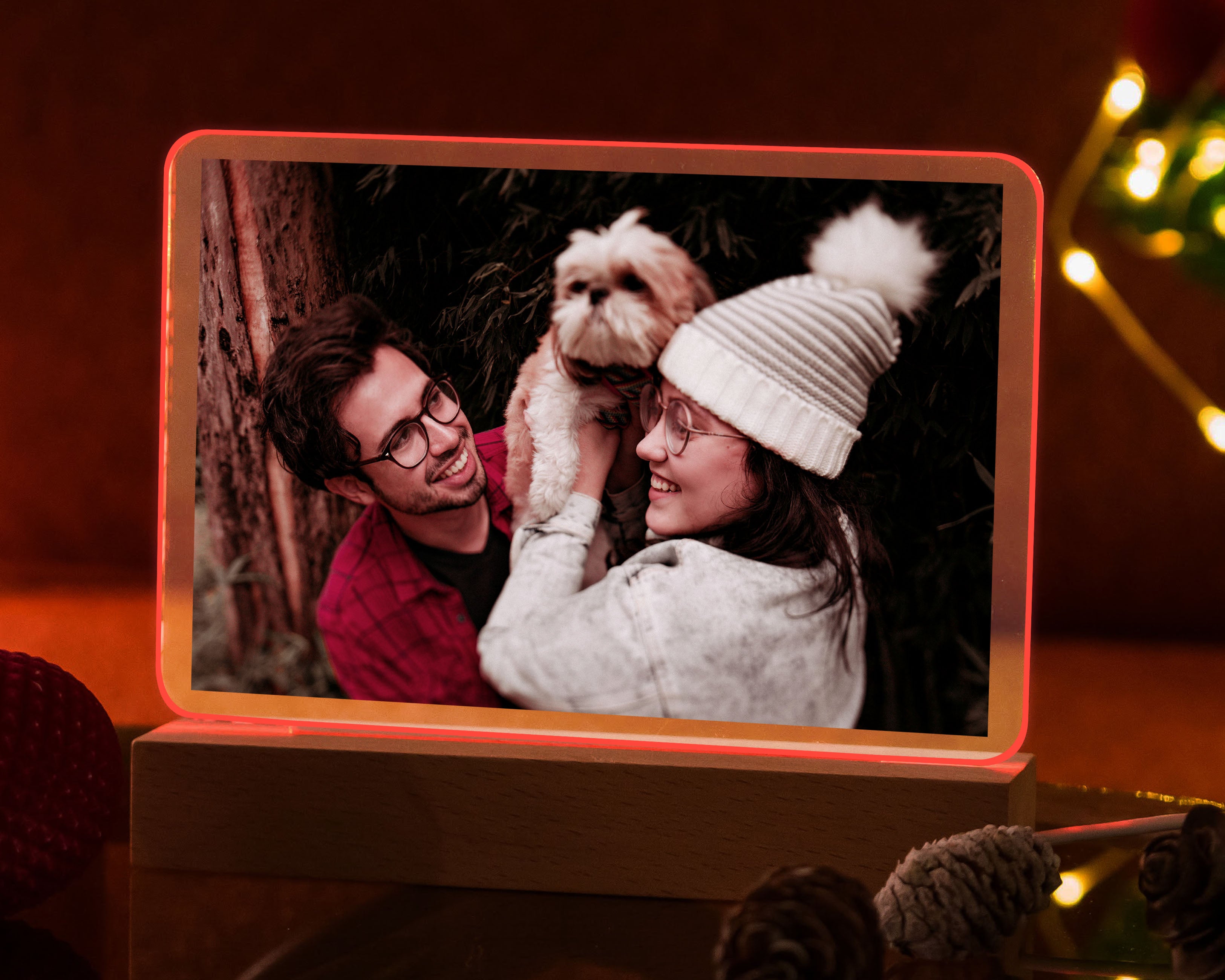 Multicolor LED Night Light Up Horizontal Picture Frame