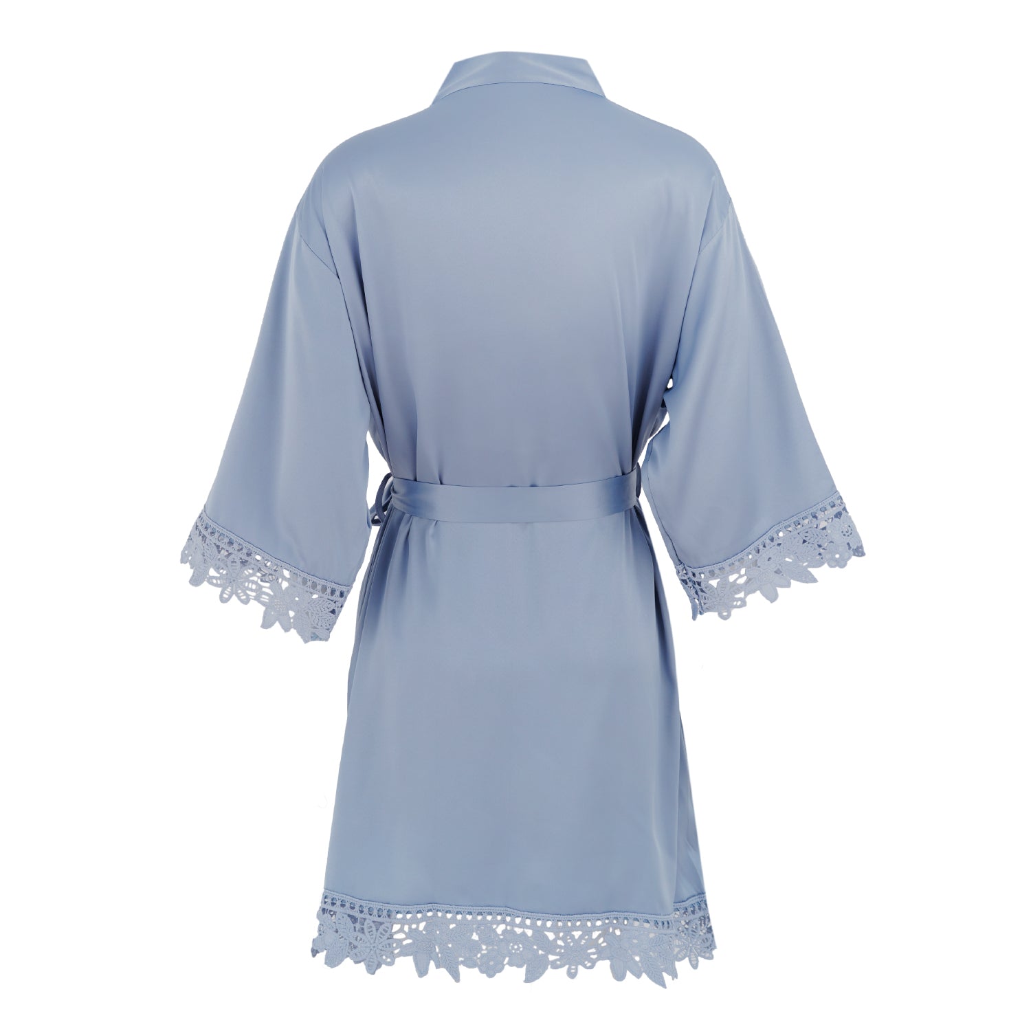 Satin Chunky Lace Bridesmaid Robes - Back Design