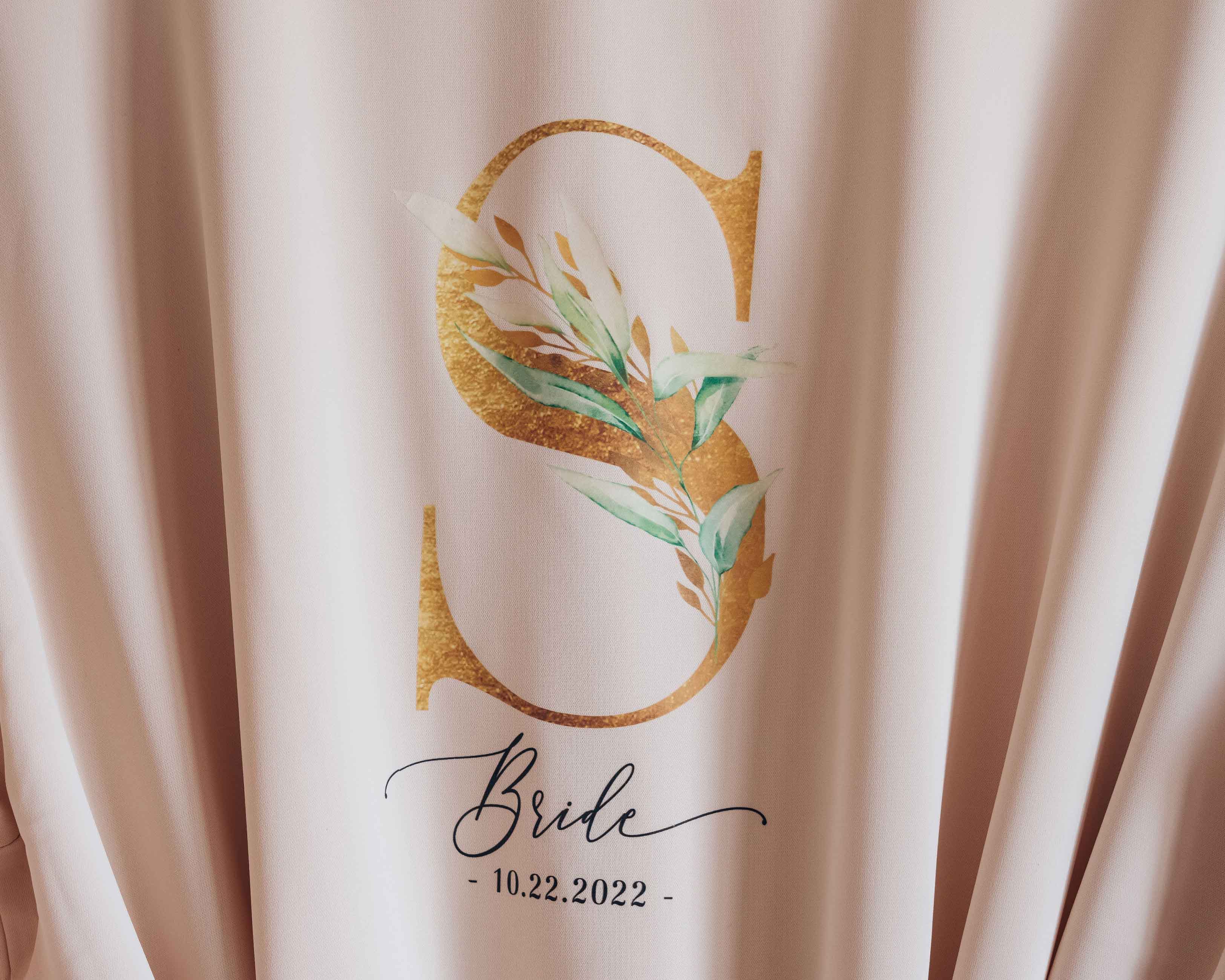 Monogrammed Flower Letter Ruffle Party Robes - Fit Most