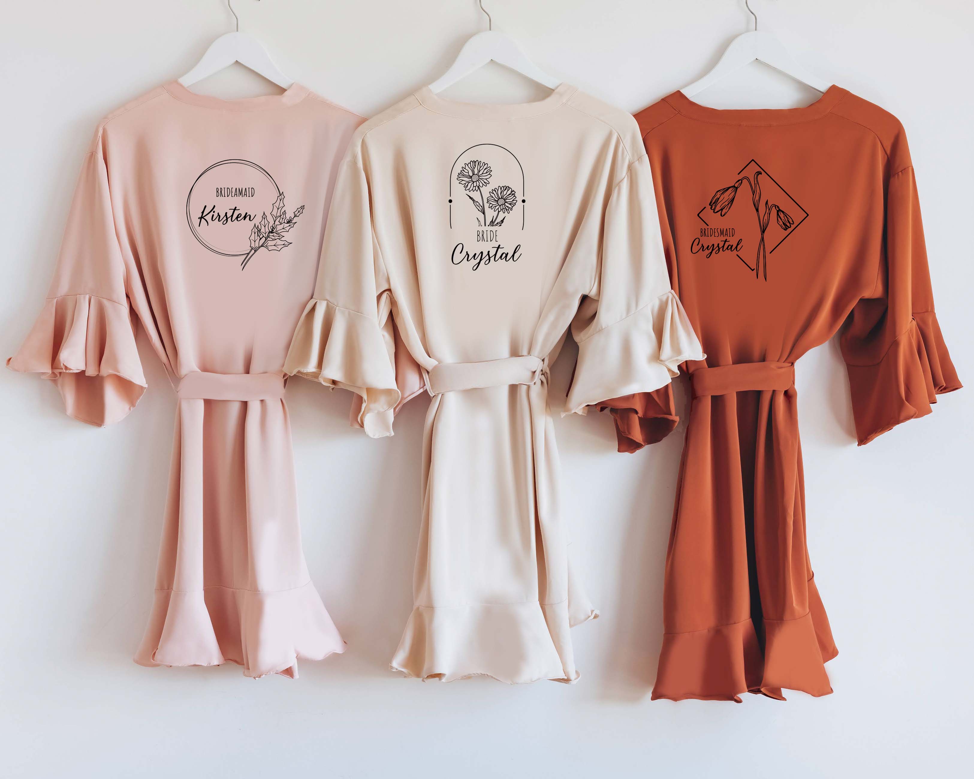 Birth Flower Ruffle Party Robes - Fit Most