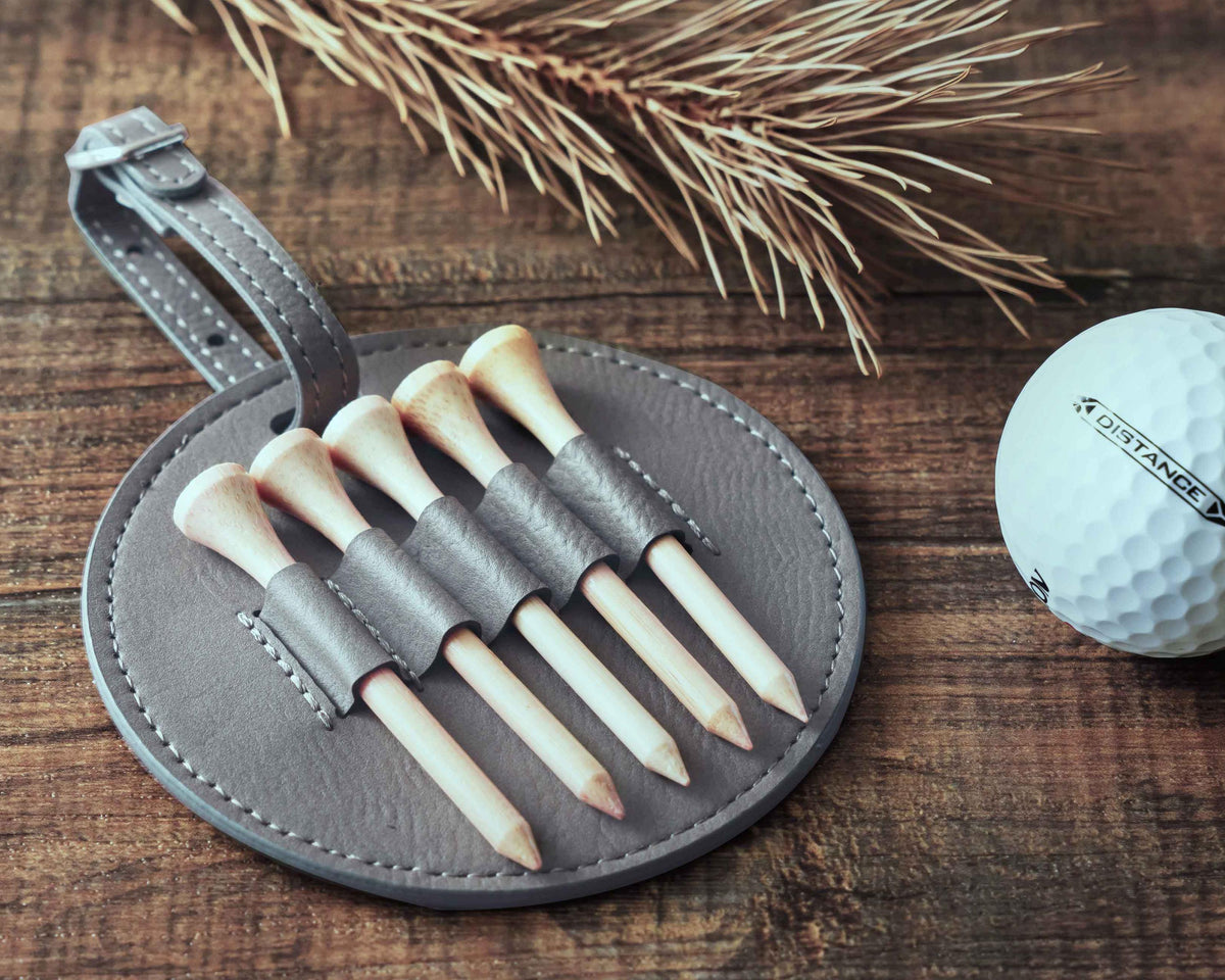 Custom Leather Golf Bag Tag with Tees, Christmas Gifts for Boyfriend, Christmas Gifts for Husband, Personalized Golf Bag Tag with Golf Tees, Golf Gifts for Men, Golf Gifts for Women