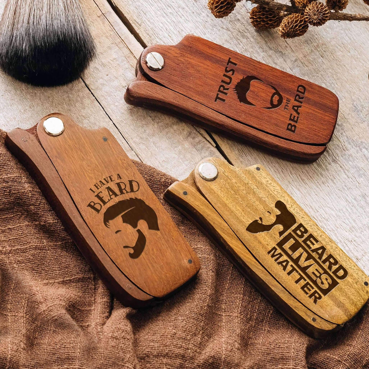 Personalized Gifts for Him, Wood Beard Comb, Custom Mustache Gifts for Bearded Men, Christmas Gifts, Holiday Gifts, Birthday Gift, Gifts for Husband, ,Gifts for Dad