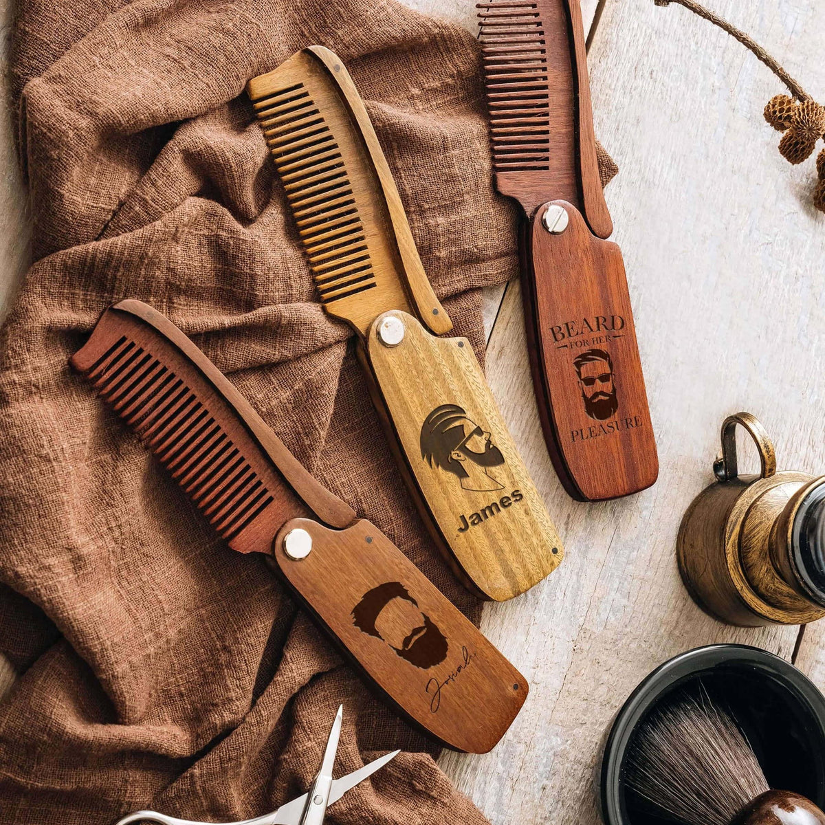 Personalized Gifts for Him, Wood Beard Comb, Custom Mustache Gifts for Bearded Men, Christmas Gifts, Holiday Gifts, Birthday Gift, Gifts for Husband, ,Gifts for Dad