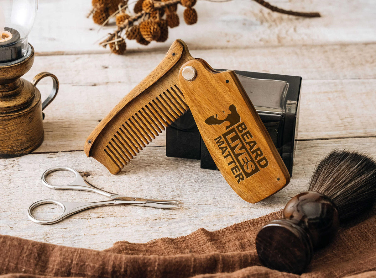 Personalized Gifts for Him, Wood Beard Comb, Custom Mustache Gifts for Bearded Men, Christmas Gifts, Holiday Gifts, Birthday Gift, Gifts for Husband, ,Gifts for Dad