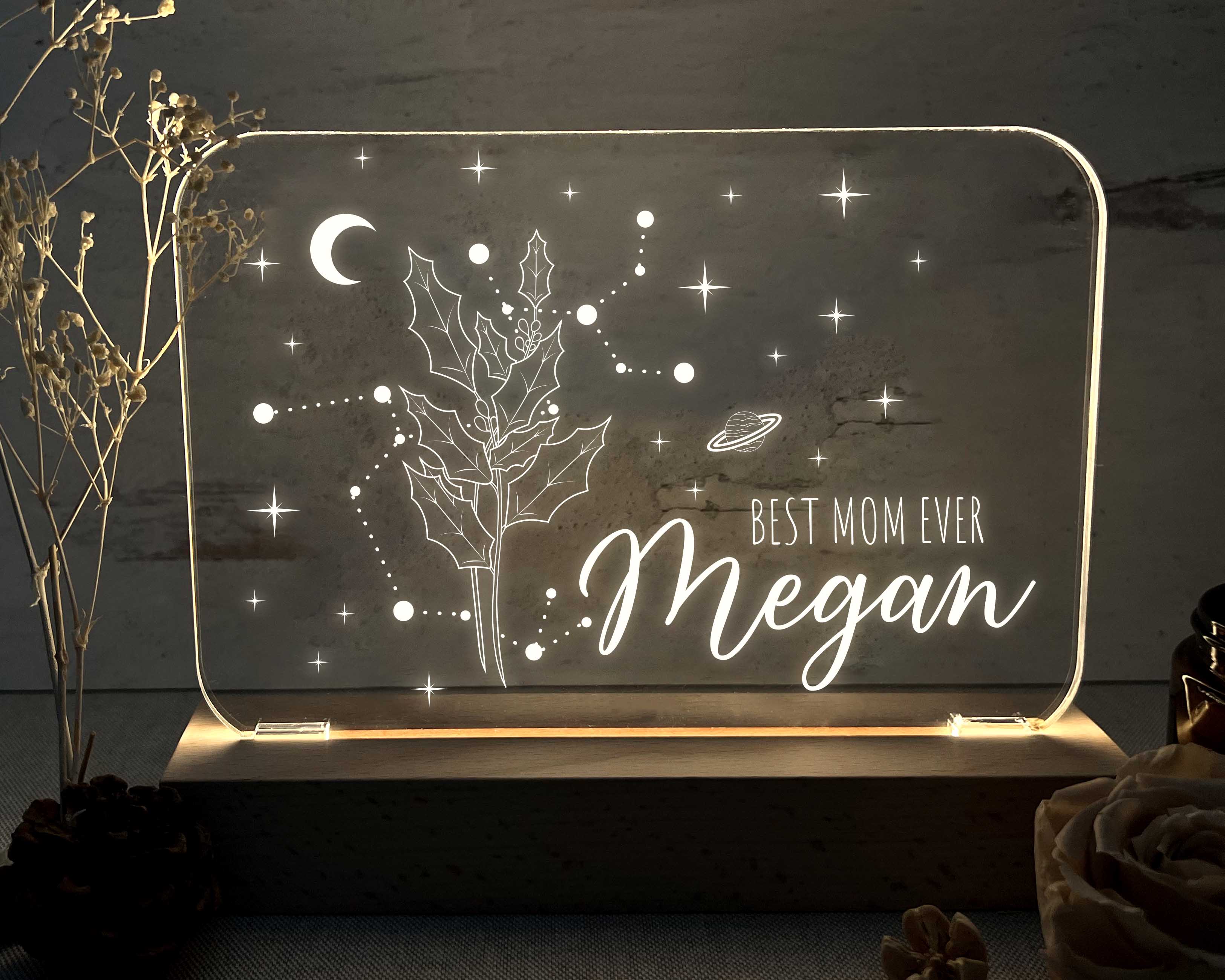 Zodiac Flower Night Light Frame- Multicolor LED