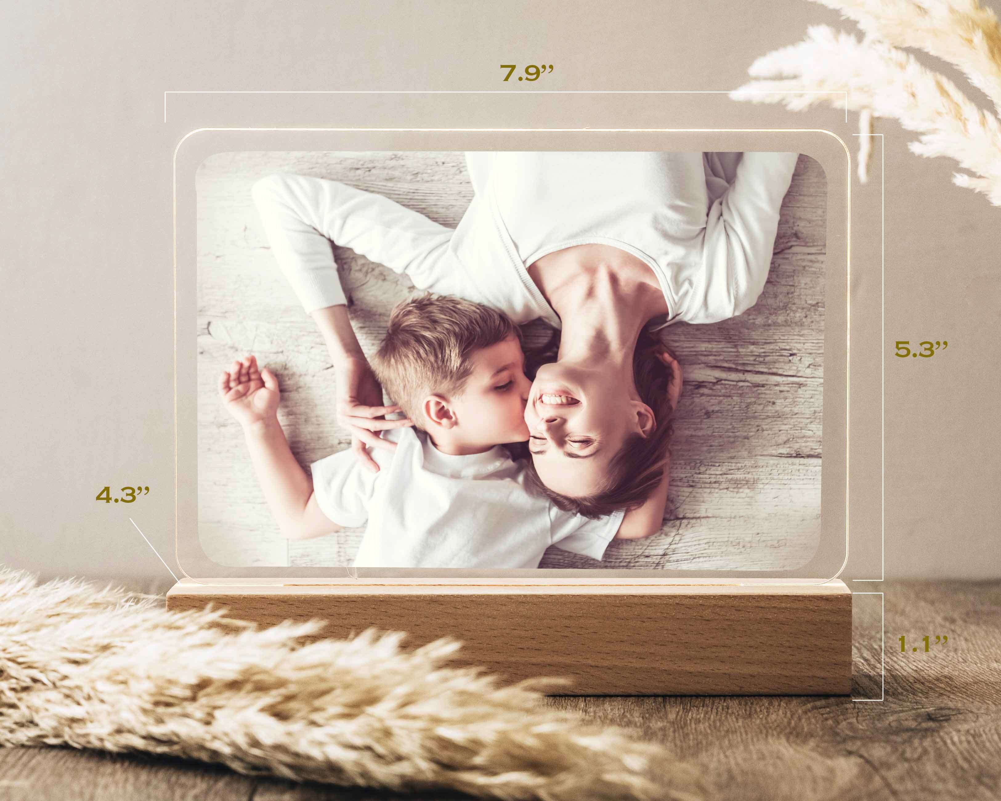 Custom photo lamp with mom and son - Hundred Hearts