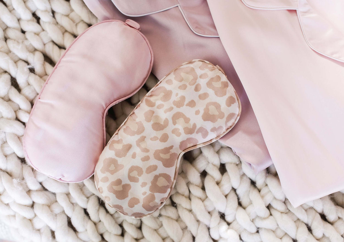 Custom Sleep Mask - Cheetah and Blush Personalized Sleep Eye Masks