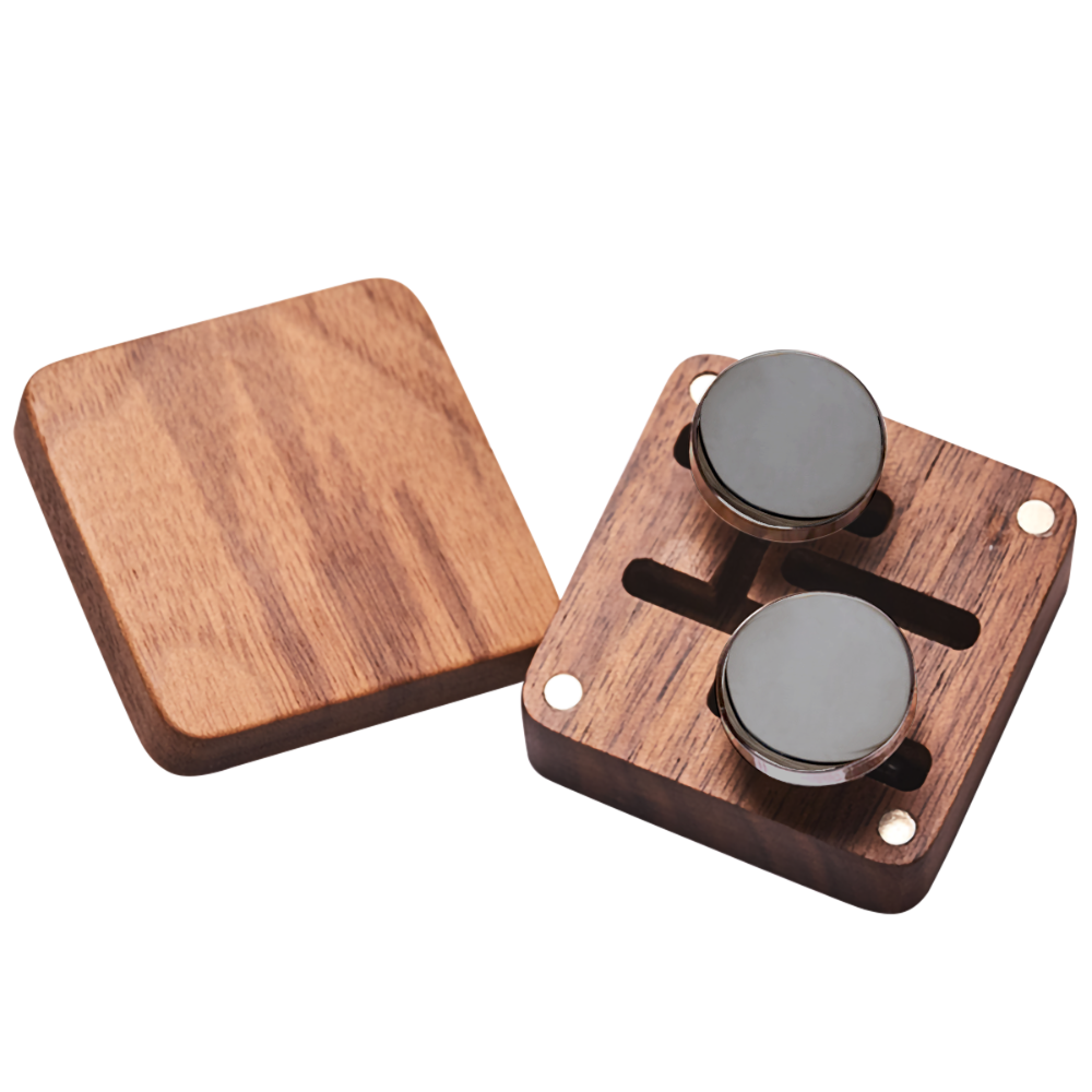 Metal Cufflinks with Wood Box