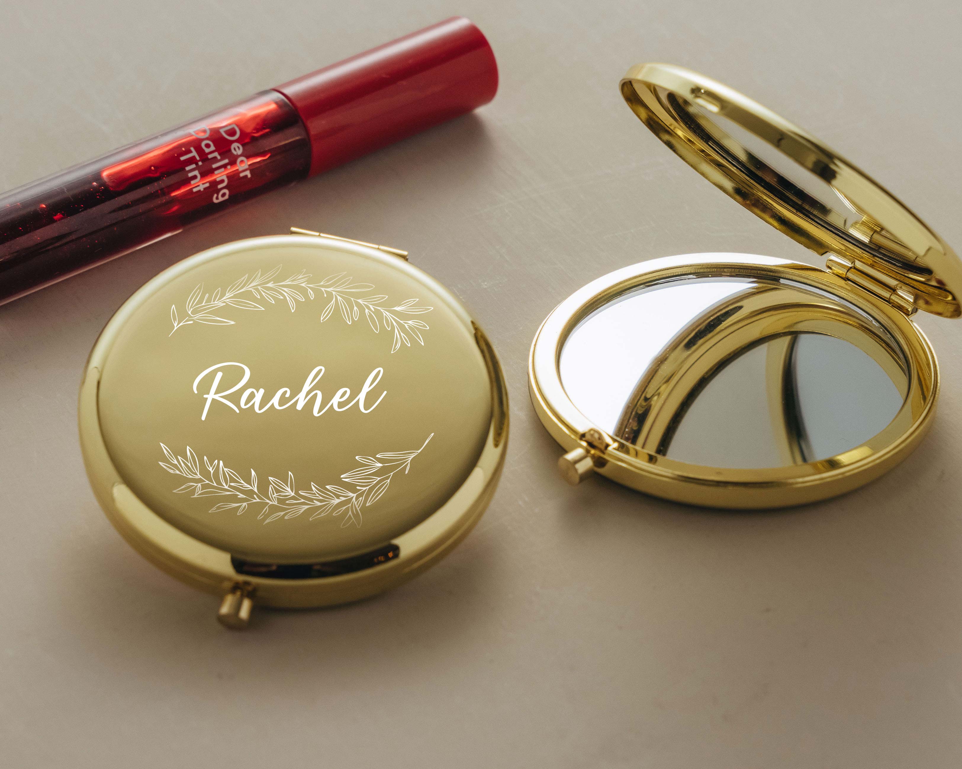 Compact Mirror with Name Design 1