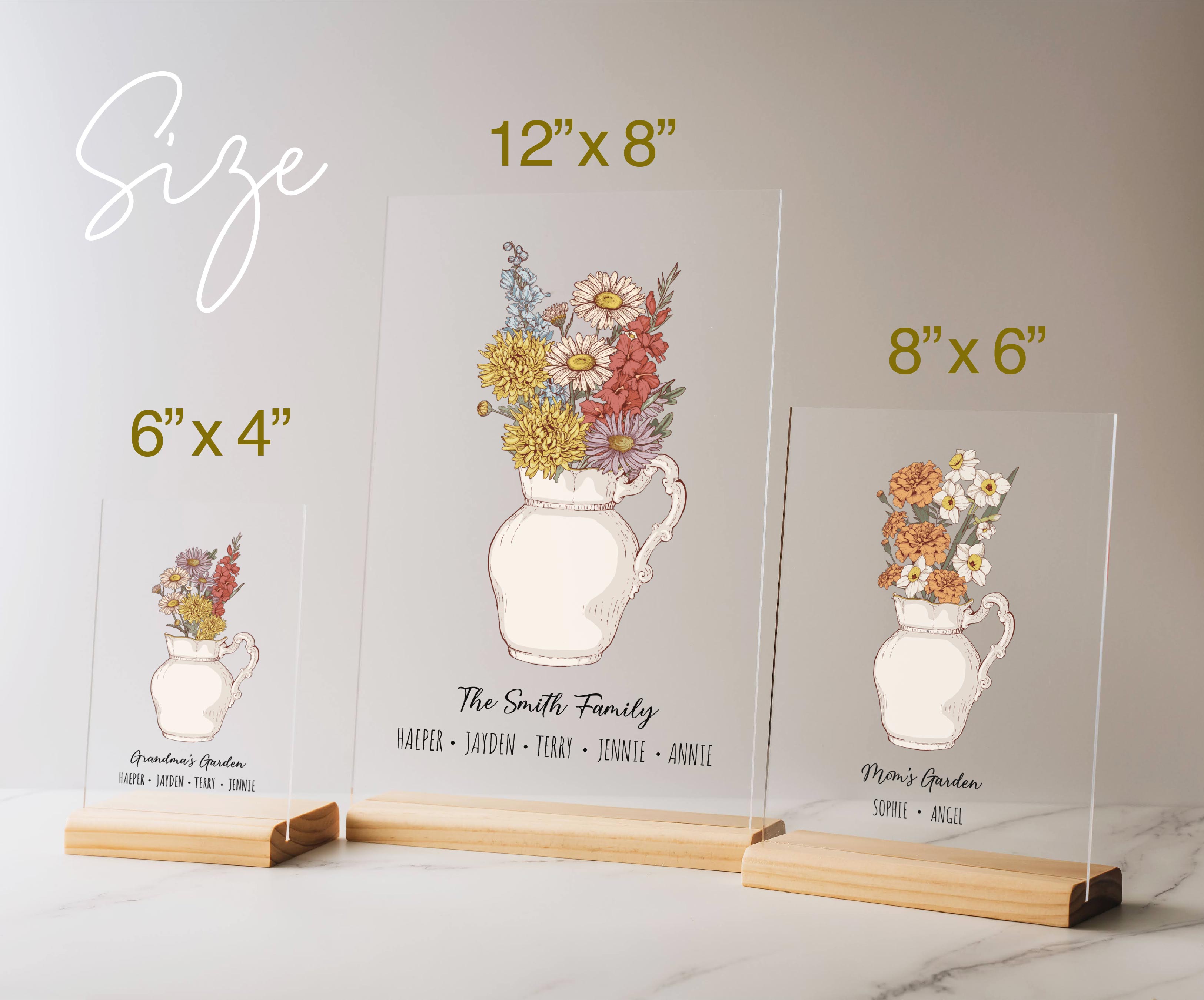 Personalized Birth Flower Acrylic Plaque