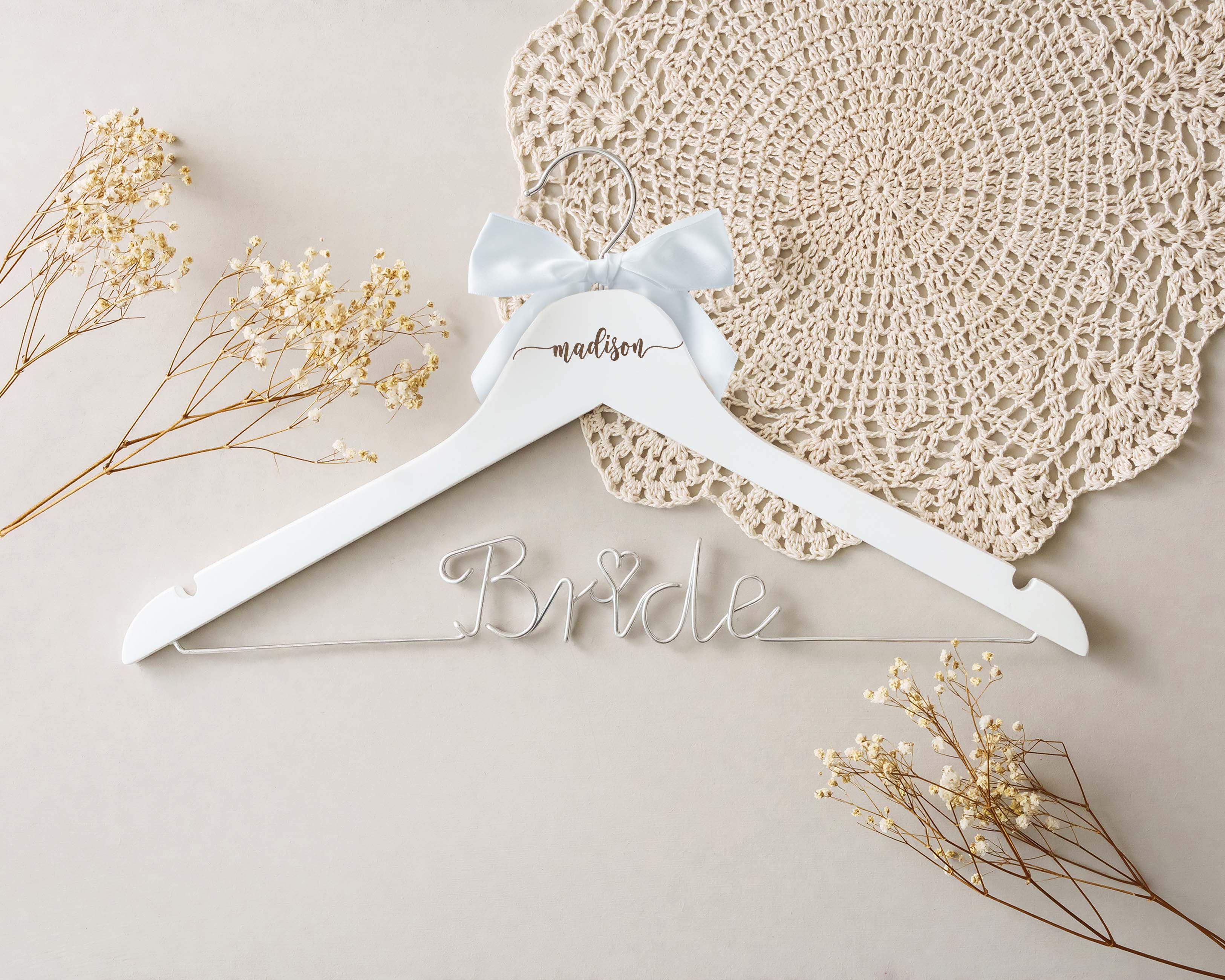 Bride Wire Hanger with Bow