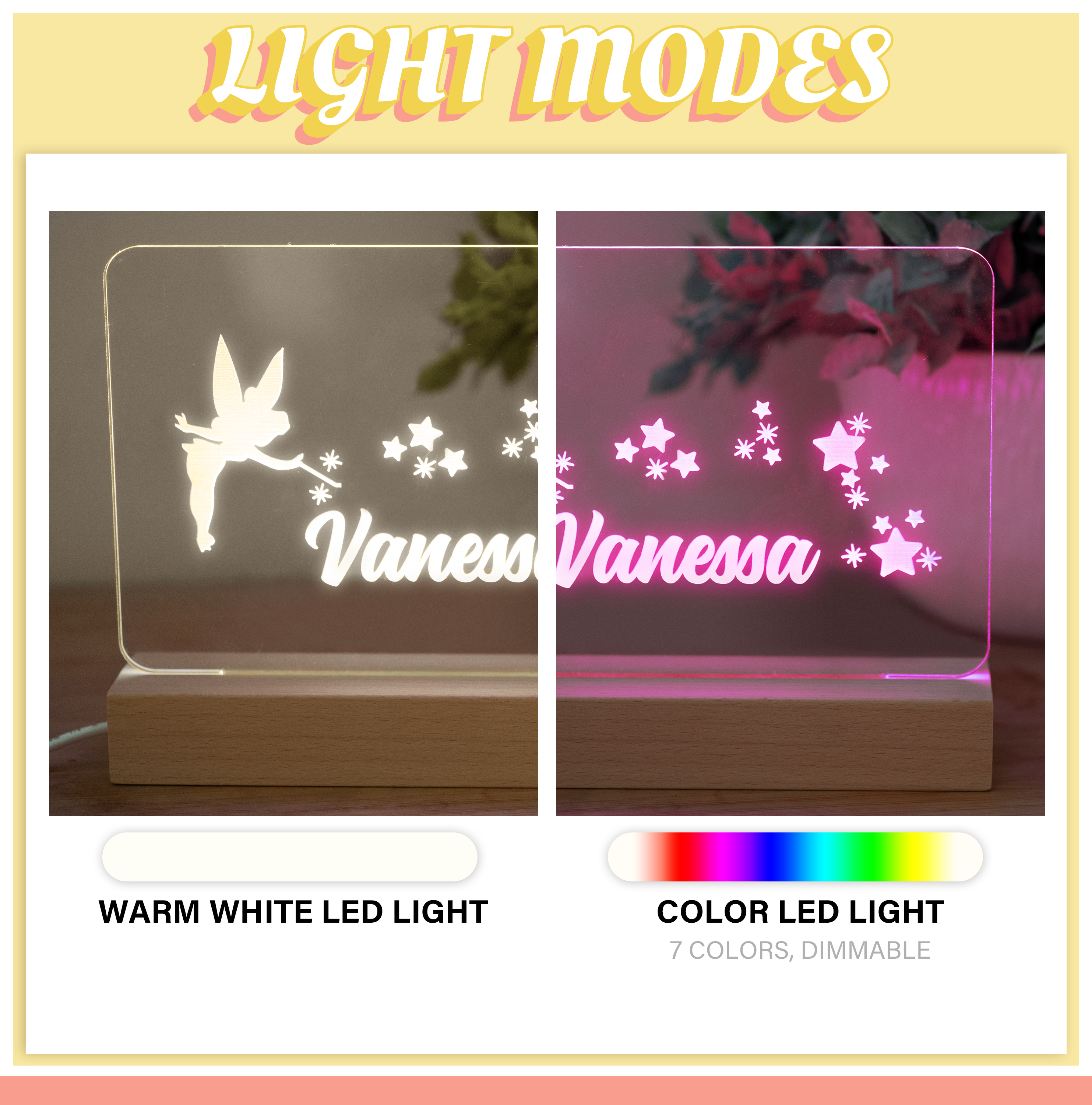 Personalized Zodiac Flower Night Light