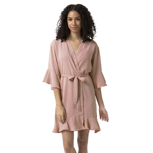 Personalized Ruffle Bridal Party Robes - Dusty Mauve