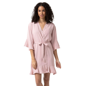 Personalized Ruffle Bridal Party Robes - Dusty Rose