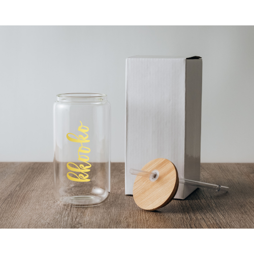 16oz Sublimation Glass Jar-Cup & Lid