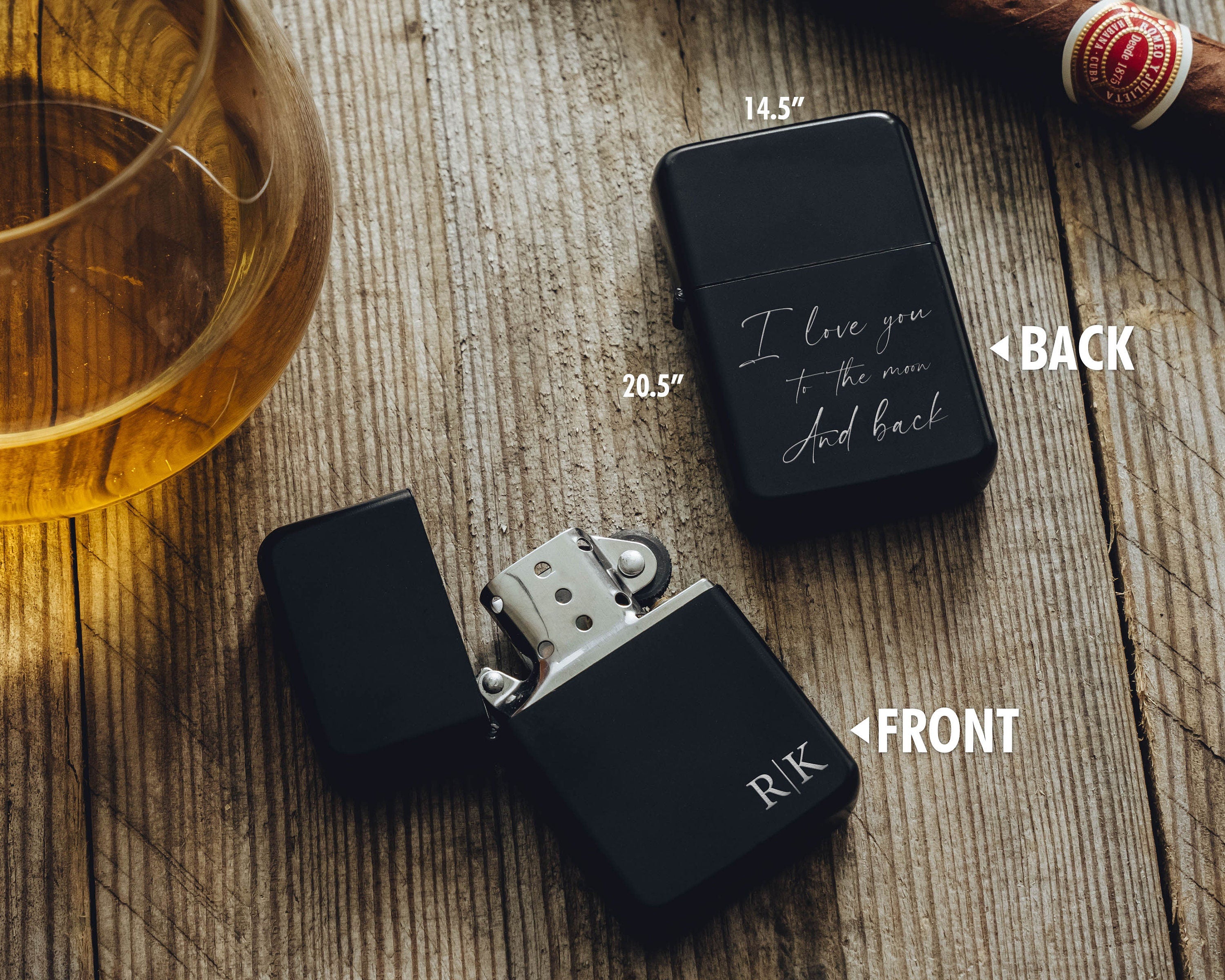 Custom Lighter Case Bachelor Party Groomsmen Gift, Personalized Lighter Case Monogram, Cigar Lighter Case Mens Gifts for Him for Dad Husband