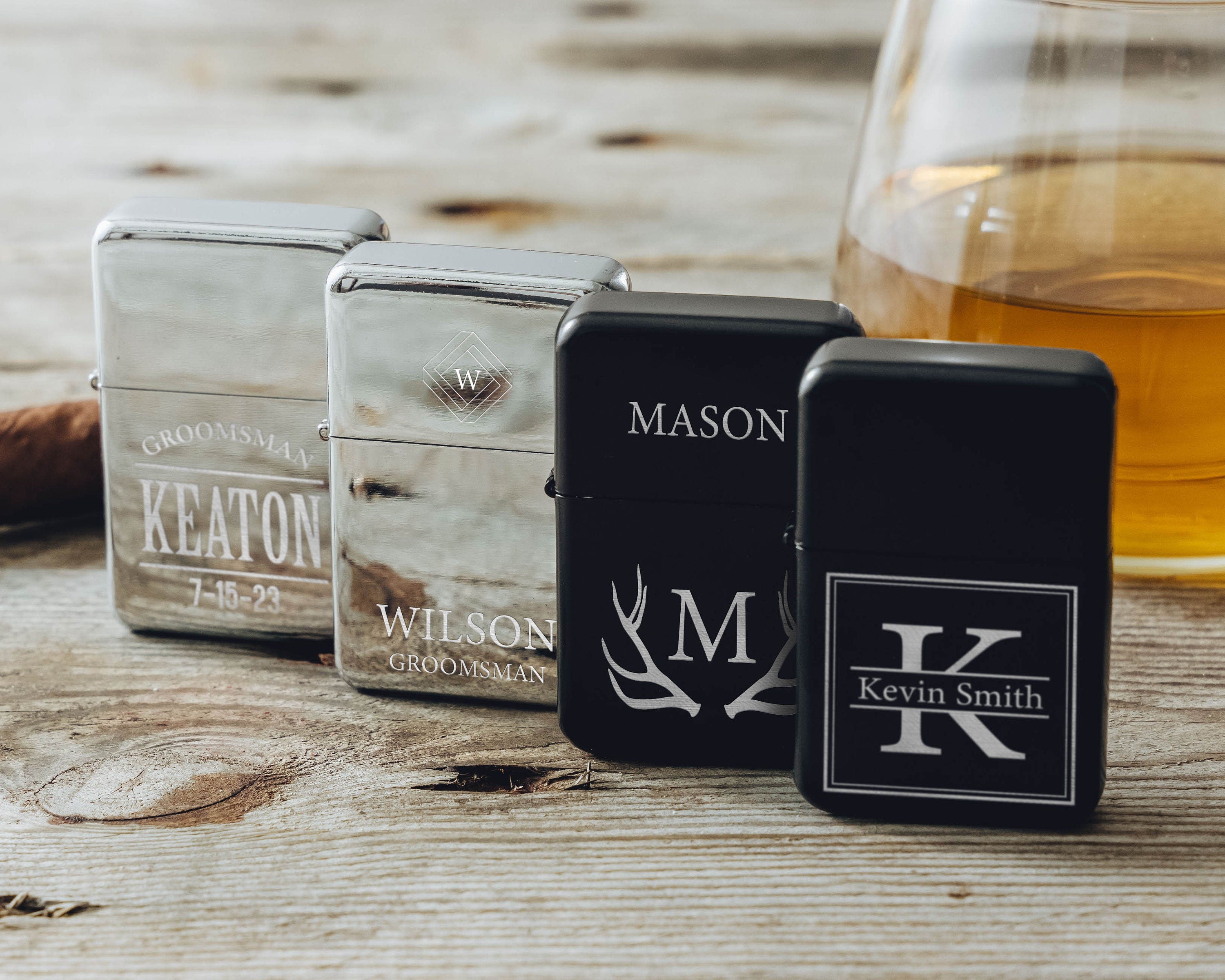 Custom Lighter Case Bachelor Party Groomsmen Gift, Personalized Lighter Case Monogram, Cigar Lighter Case Mens Gifts for Him for Dad Husband