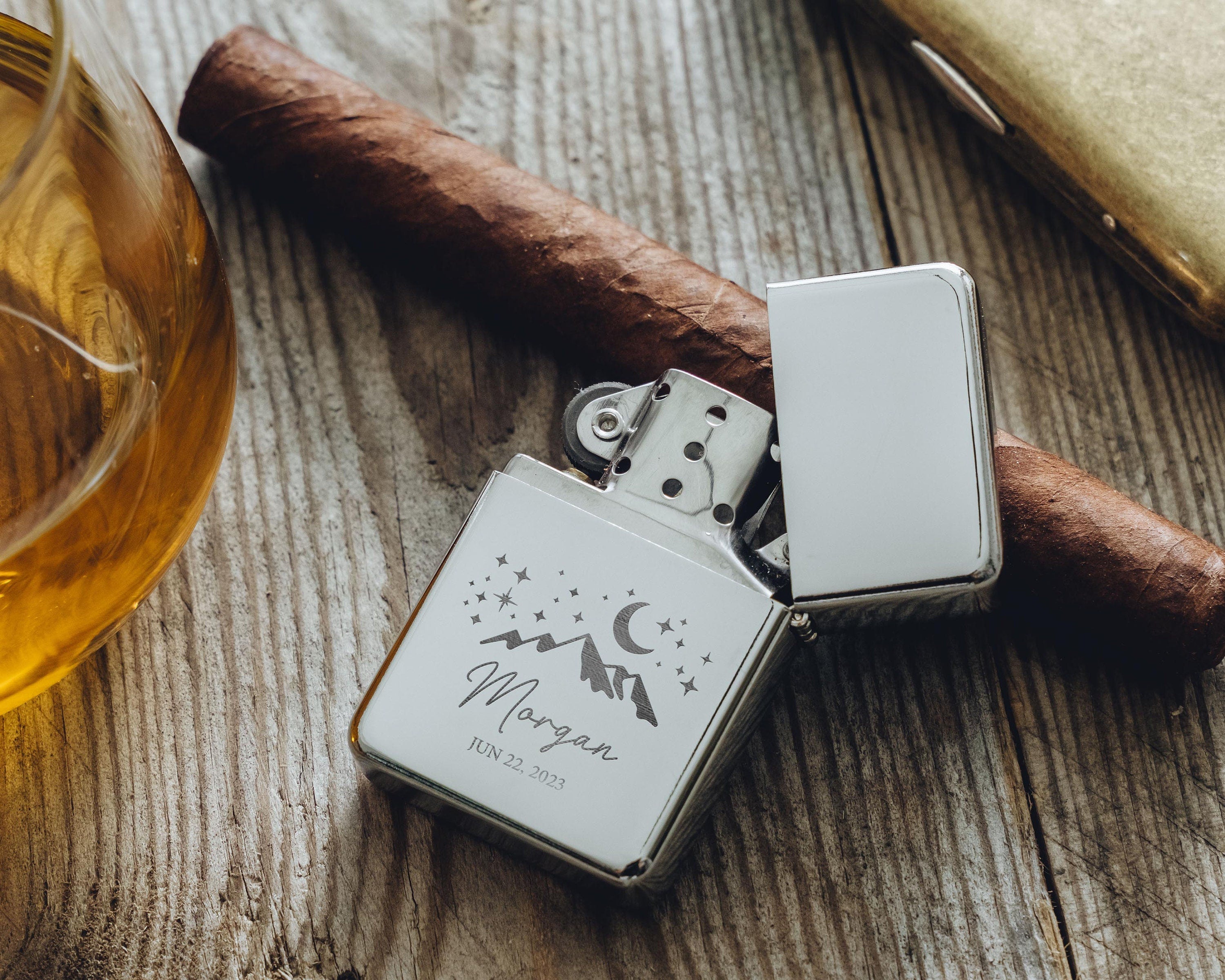 Custom Lighter Case Bachelor Party Groomsmen Gift, Personalized Lighter Case Monogram, Cigar Lighter Case Mens Gifts for Him for Dad Husband