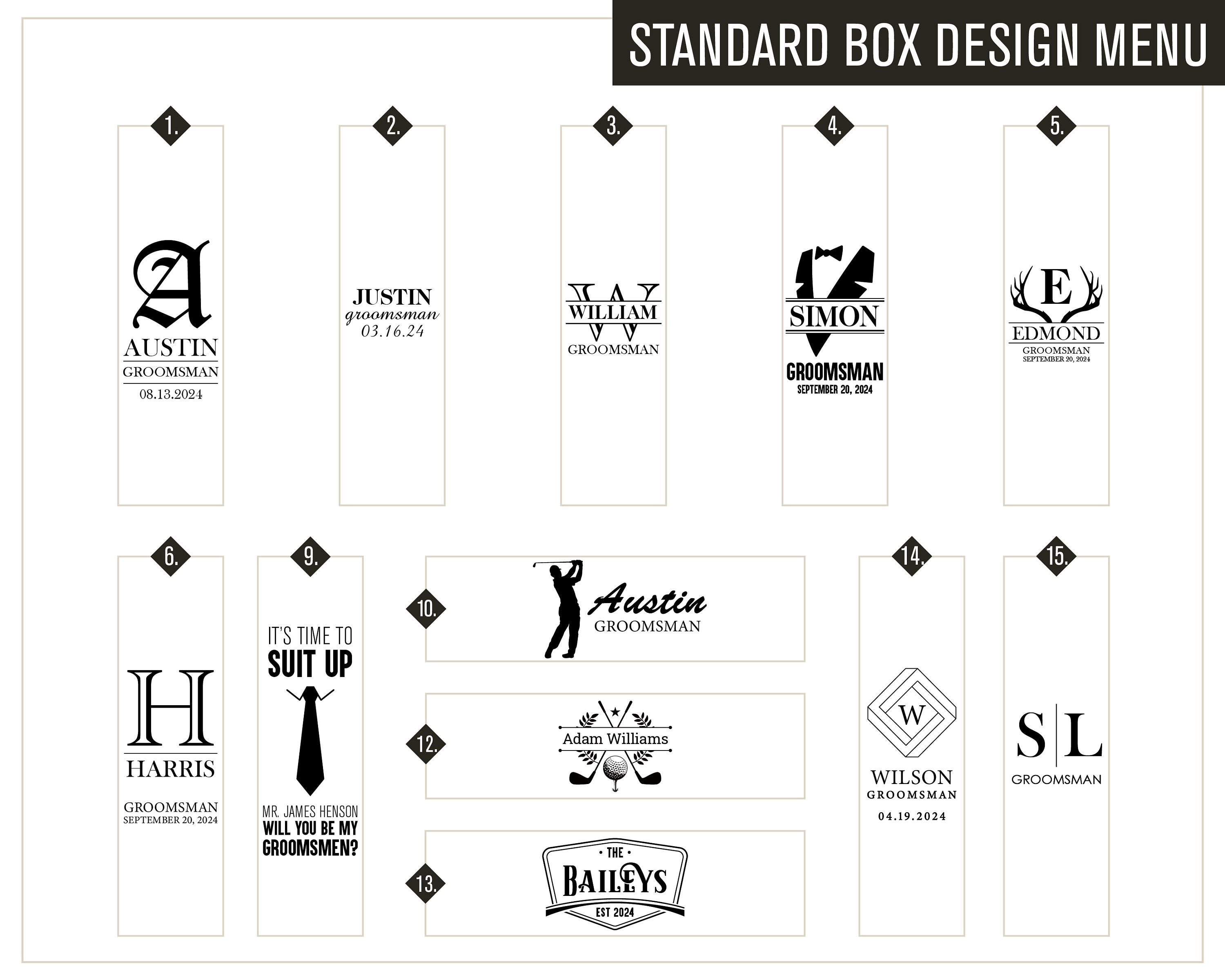 the standard box design menu