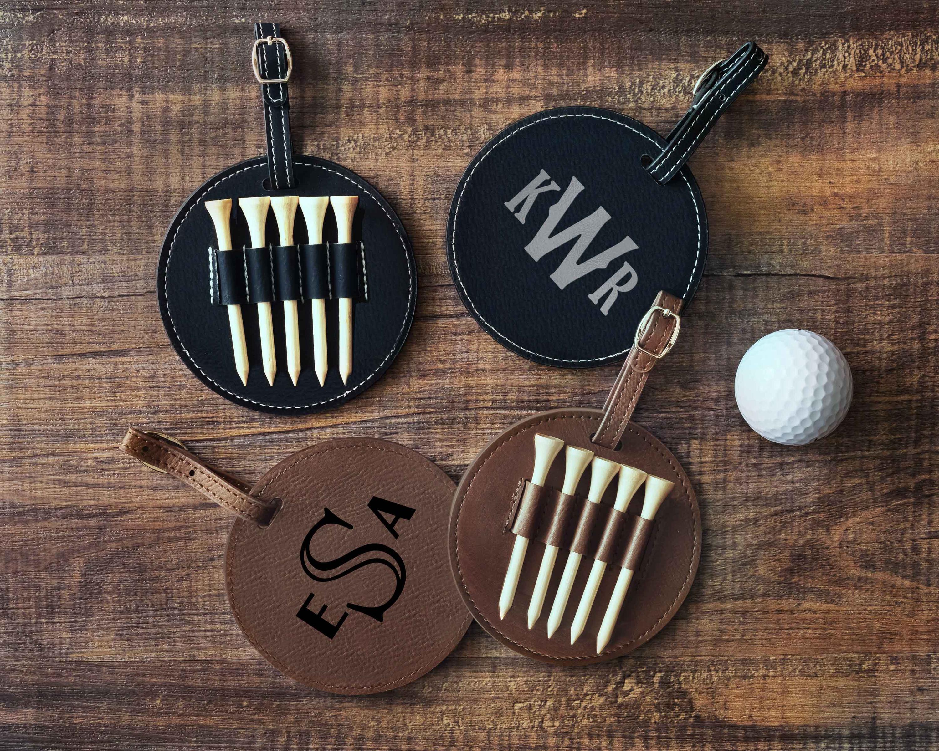 Custom Leather Golf Bag Tag with Tees, Christmas Gifts for Boyfriend, Christmas Gifts for  Husband, Personalized Golf Bag Tag with Golf Tees, Golf Gifts for Men, Golf Gifts for Women