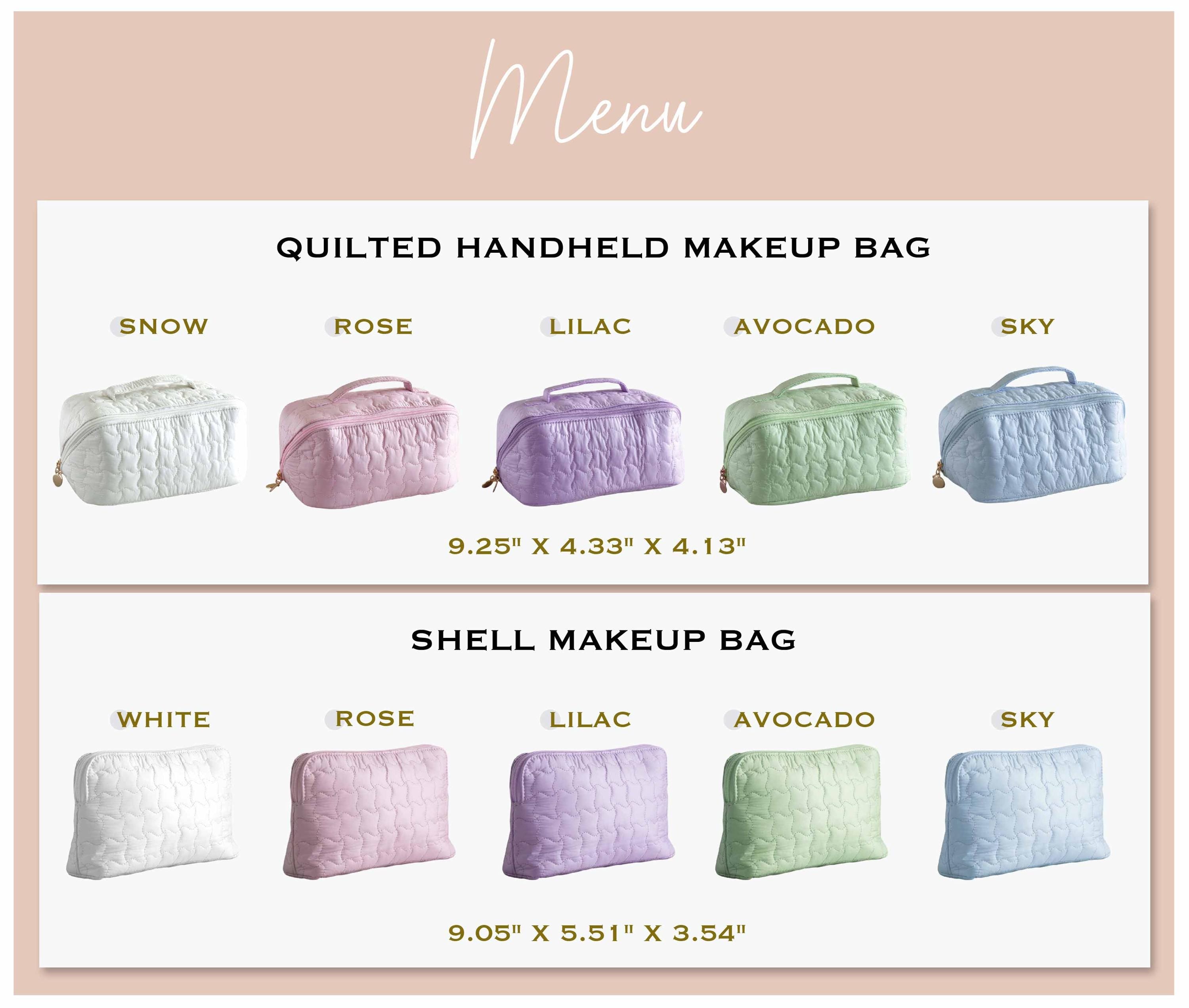 the measurements of a makeup bag