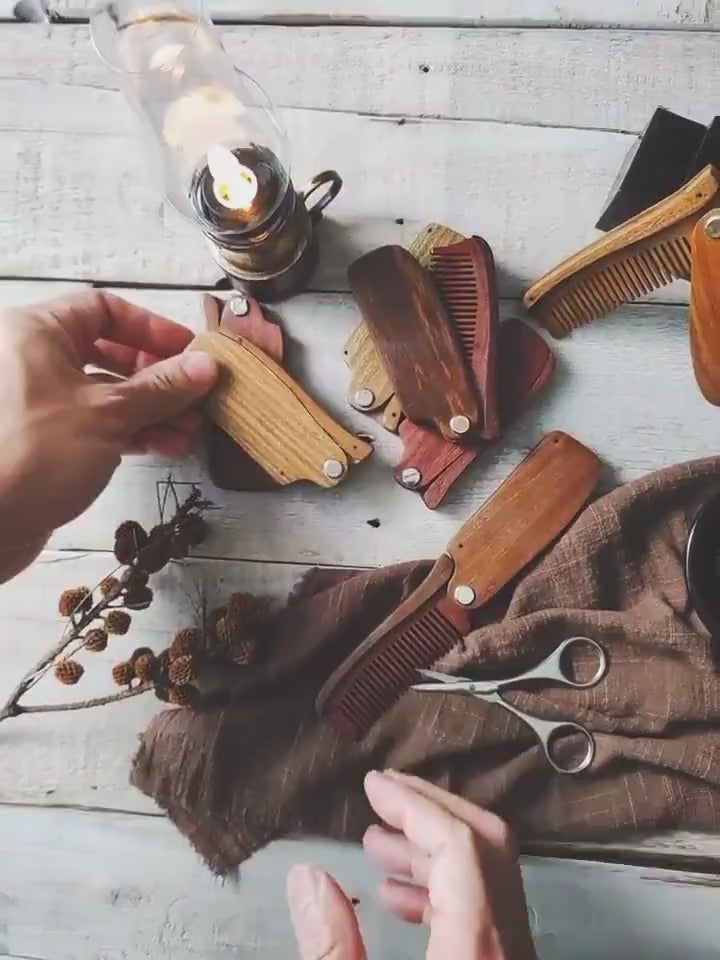 Personalized Gift for Him Wood Beard Comb | Groomsmen Gifts Custom Comb | Dad Christmas Birthday Unique Holiday Gift for Dad Husband
