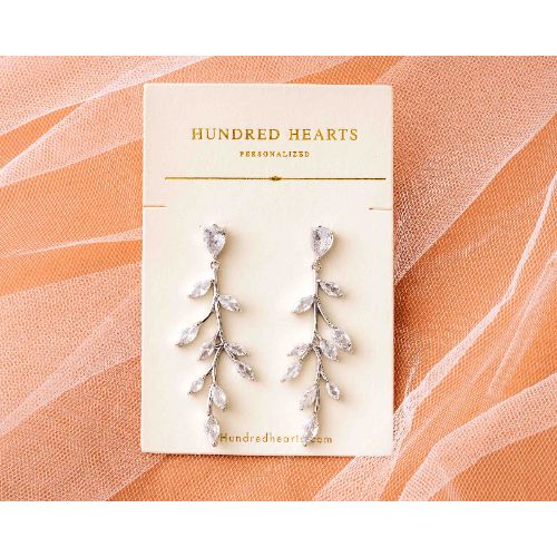 Bridal Leaf Drop Earrings