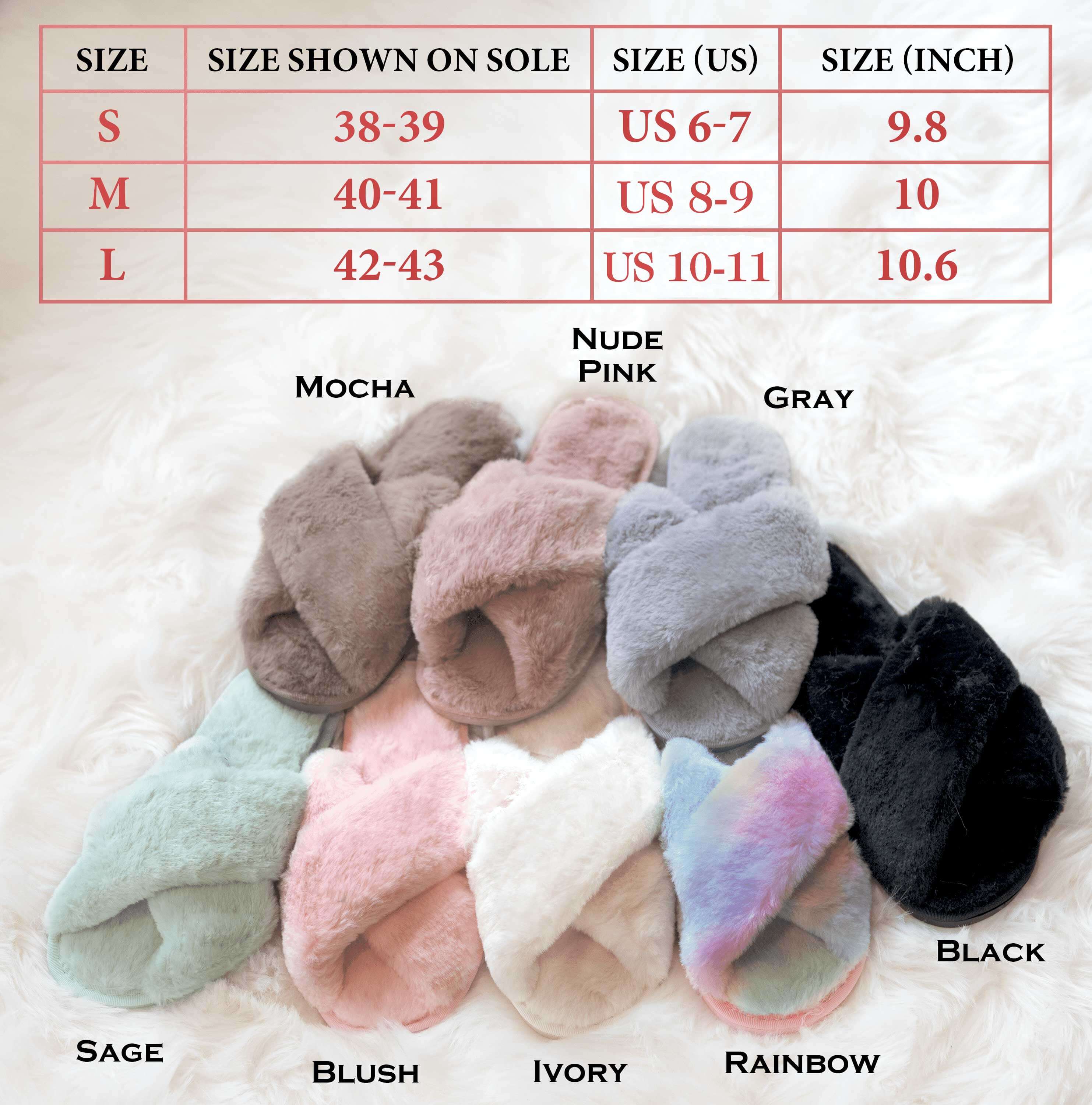 Pearl Slippers - Personalized Slippers with different color and dimensions detail.